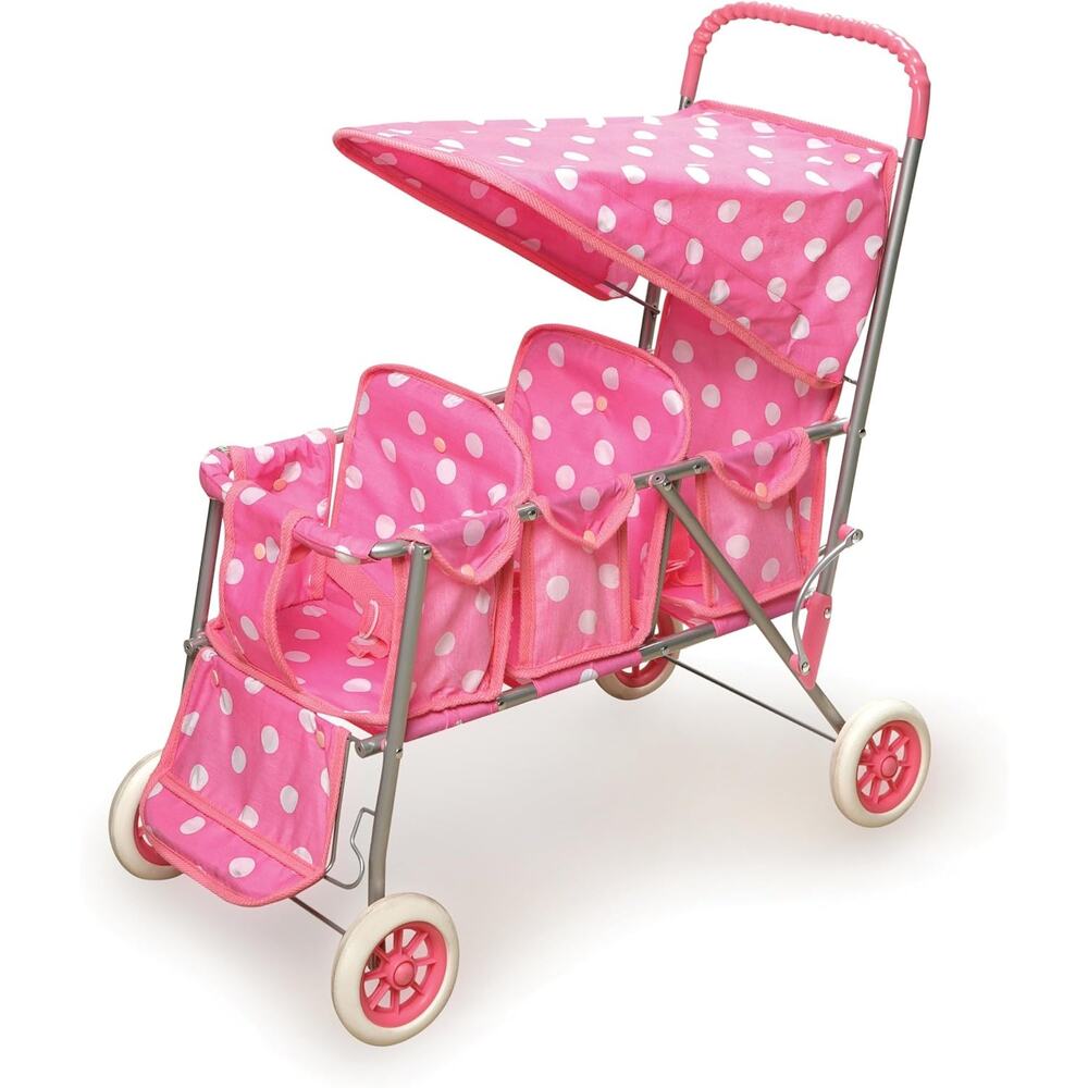 Badger Basket Triple Doll Stroller Lightweight Foldable Toy Pram Canopy NWT